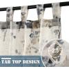 imageHVERSAILTEX Sheer Linen Curtains 84 Inch Long Semi Sheer Curtains Draperies for Living RoomBedroom Vintage Classical Floral Printing Window Treatment Grommet 2 Panels Yellow and TaupeTab Top  BluestoneTaupe