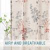 imageHVERSAILTEX Sheer Linen Curtains 84 Inch Long Semi Sheer Curtains Draperies for Living RoomBedroom Vintage Classical Floral Printing Window Treatment Grommet 2 Panels Yellow and TaupeGrommet Top  CoralTaupe