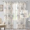 imageHVERSAILTEX Sheer Linen Curtains 84 Inch Long Semi Sheer Curtains Draperies for Living RoomBedroom Vintage Classical Floral Printing Window Treatment Grommet 2 Panels Yellow and TaupeTab Top  BluestoneTaupe