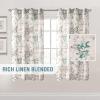 imageHVERSAILTEX Sheer Linen Curtains 84 Inch Long Semi Sheer Curtains Draperies for Living RoomBedroom Vintage Classical Floral Printing Window Treatment Grommet 2 Panels Yellow and TaupeGrommet Top  TurquoiseTaupe