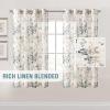 imageHVERSAILTEX Sheer Linen Curtains 84 Inch Long Semi Sheer Curtains Draperies for Living RoomBedroom Vintage Classical Floral Printing Window Treatment Grommet 2 Panels Yellow and TaupeGrommet Top  BluestoneTaupe
