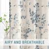 imageHVERSAILTEX Sheer Linen Curtains 84 Inch Long Semi Sheer Curtains Draperies for Living RoomBedroom Vintage Classical Floral Printing Window Treatment Grommet 2 Panels Yellow and TaupeGrommet Top  BluestoneTaupe