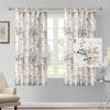imageHVERSAILTEX Sheer Linen Curtains 84 Inch Long Semi Sheer Curtains Draperies for Living RoomBedroom Vintage Classical Floral Printing Window Treatment Grommet 2 Panels Yellow and TaupeTab Top  BluestoneTaupe