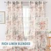 imageHVERSAILTEX Sheer Linen Curtains 84 Inch Long Semi Sheer Curtains Draperies for Living RoomBedroom Vintage Classical Floral Printing Window Treatment Grommet 2 Panels Yellow and TaupeGrommet Top  CoralTaupe