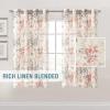 imageHVERSAILTEX Sheer Linen Curtains 84 Inch Long Semi Sheer Curtains Draperies for Living RoomBedroom Vintage Classical Floral Printing Window Treatment Grommet 2 Panels Yellow and TaupeGrommet Top  CoralTaupe
