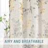 imageHVERSAILTEX Sheer Linen Curtains 84 Inch Long Semi Sheer Curtains Draperies for Living RoomBedroom Vintage Classical Floral Printing Window Treatment Grommet 2 Panels Yellow and TaupeGrommet Top  YellowTaupe