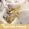imageHVERSAILTEX Sheer Linen Curtains 84 Inch Long Semi Sheer Curtains Draperies for Living RoomBedroom Vintage Classical Floral Printing Window Treatment Grommet 2 Panels Yellow and TaupeTab Top  YellowTaupe
