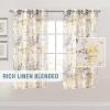 imageHVERSAILTEX Sheer Linen Curtains 84 Inch Long Semi Sheer Curtains Draperies for Living RoomBedroom Vintage Classical Floral Printing Window Treatment Grommet 2 Panels Yellow and TaupeGrommet Top  YellowTaupe