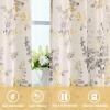 imageHVERSAILTEX Sheer Linen Curtains 84 Inch Long Semi Sheer Curtains Draperies for Living RoomBedroom Vintage Classical Floral Printing Window Treatment Grommet 2 Panels Yellow and TaupeTab Top  YellowTaupe