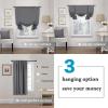 imageHVERSAILTEX Thermal Insulated Blackout Adjustable Tie Up Shade Curtain Window Treatment Rod Pocket 2 Panels 42 inches W x 63 inches L Stone BlueBluish Gray
