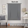 imageHVERSAILTEX Thermal Insulated Blackout Adjustable Tie Up Shade Curtain Window Treatment Rod Pocket 2 Panels 42 inches W x 63 inches L Stone BlueBluish Gray