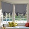 imageHVERSAILTEX Thermal Insulated Blackout Adjustable Tie Up Shade Curtain Window Treatment Rod Pocket 2 Panels 42 inches W x 63 inches L Stone BlueBluish Gray