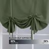 imageHVERSAILTEX Thermal Insulated Blackout Adjustable Tie Up Shade Curtain Window Treatment Rod Pocket 2 Panels 42 inches W x 63 inches L Stone BlueBronze Green