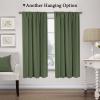 imageHVERSAILTEX Thermal Insulated Blackout Adjustable Tie Up Shade Curtain Window Treatment Rod Pocket 2 Panels 42 inches W x 63 inches L Stone BlueBronze Green