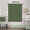 imageHVERSAILTEX Thermal Insulated Blackout Adjustable Tie Up Shade Curtain Window Treatment Rod Pocket 2 Panels 42 inches W x 63 inches L Stone BlueBronze Green