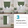 imageHVERSAILTEX Thermal Insulated Blackout Adjustable Tie Up Shade Curtain Window Treatment Rod Pocket 2 Panels 42 inches W x 63 inches L Stone BlueBronze Green