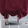 imageHVERSAILTEX Thermal Insulated Blackout Adjustable Tie Up Shade Curtain Window Treatment Rod Pocket 2 Panels 42 inches W x 63 inches L Stone BlueBurgundy