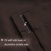 imageHVERSAILTEX Thermal Insulated Blackout Adjustable Tie Up Shade Curtain Window Treatment Rod Pocket 2 Panels 42 inches W x 63 inches L Stone BlueChocolate Brown
