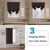imageHVERSAILTEX Thermal Insulated Blackout Adjustable Tie Up Shade Curtain Window Treatment Rod Pocket 2 Panels 42 inches W x 63 inches L Stone BlueChocolate Brown
