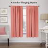 imageHVERSAILTEX Thermal Insulated Blackout Adjustable Tie Up Shade Curtain Window Treatment Rod Pocket 2 Panels 42 inches W x 63 inches L Stone BlueCoral