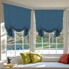 imageHVERSAILTEX Thermal Insulated Blackout Adjustable Tie Up Shade Curtain Window Treatment Rod Pocket 2 Panels 42 inches W x 63 inches L Stone BlueDark Teal