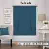 imageHVERSAILTEX Thermal Insulated Blackout Adjustable Tie Up Shade Curtain Window Treatment Rod Pocket 2 Panels 42 inches W x 63 inches L Stone BlueDark Teal
