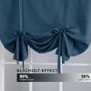 imageHVERSAILTEX Thermal Insulated Blackout Adjustable Tie Up Shade Curtain Window Treatment Rod Pocket 2 Panels 42 inches W x 63 inches L Stone BlueDark Teal