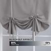 imageHVERSAILTEX Thermal Insulated Blackout Adjustable Tie Up Shade Curtain Window Treatment Rod Pocket 2 Panels 42 inches W x 63 inches L Stone BlueDove Gray