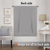 imageHVERSAILTEX Thermal Insulated Blackout Adjustable Tie Up Shade Curtain Window Treatment Rod Pocket 2 Panels 42 inches W x 63 inches L Stone BlueDove Gray