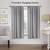 imageHVERSAILTEX Thermal Insulated Blackout Adjustable Tie Up Shade Curtain Window Treatment Rod Pocket 2 Panels 42 inches W x 63 inches L Stone BlueDove Gray