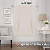 imageHVERSAILTEX Thermal Insulated Blackout Adjustable Tie Up Shade Curtain Window Treatment Rod Pocket 2 Panels 42 inches W x 63 inches L Stone BlueIvory