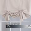 imageHVERSAILTEX Thermal Insulated Blackout Adjustable Tie Up Shade Curtain Window Treatment Rod Pocket 2 Panels 42 inches W x 63 inches L Stone BlueIvory