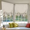 imageHVERSAILTEX Thermal Insulated Blackout Adjustable Tie Up Shade Curtain Window Treatment Rod Pocket 2 Panels 42 inches W x 63 inches L Stone BlueIvory