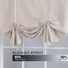 imageHVERSAILTEX Thermal Insulated Blackout Adjustable Tie Up Shade Curtain Window Treatment Rod Pocket 2 Panels 42 inches W x 63 inches L Stone BlueIvory