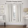 imageHVERSAILTEX Thermal Insulated Blackout Adjustable Tie Up Shade Curtain Window Treatment Rod Pocket 2 Panels 42 inches W x 63 inches L Stone BlueIvoryCream