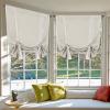 imageHVERSAILTEX Thermal Insulated Blackout Adjustable Tie Up Shade Curtain Window Treatment Rod Pocket 2 Panels 42 inches W x 63 inches L Stone BlueIvoryCream
