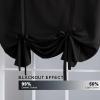 imageHVERSAILTEX Thermal Insulated Blackout Adjustable Tie Up Shade Curtain Window Treatment Rod Pocket 2 Panels 42 inches W x 63 inches L Stone BlueJet Black