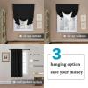imageHVERSAILTEX Thermal Insulated Blackout Adjustable Tie Up Shade Curtain Window Treatment Rod Pocket 2 Panels 42 inches W x 63 inches L Stone BlueJet Black