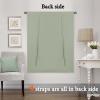 imageHVERSAILTEX Thermal Insulated Blackout Adjustable Tie Up Shade Curtain Window Treatment Rod Pocket 2 Panels 42 inches W x 63 inches L Stone BlueLight Sage