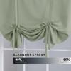 imageHVERSAILTEX Thermal Insulated Blackout Adjustable Tie Up Shade Curtain Window Treatment Rod Pocket 2 Panels 42 inches W x 63 inches L Stone BlueLight Sage