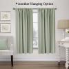 imageHVERSAILTEX Thermal Insulated Blackout Adjustable Tie Up Shade Curtain Window Treatment Rod Pocket 2 Panels 42 inches W x 63 inches L Stone BlueLight Sage