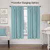 imageHVERSAILTEX Thermal Insulated Blackout Adjustable Tie Up Shade Curtain Window Treatment Rod Pocket 2 Panels 42 inches W x 63 inches L Stone BlueMineral Blue