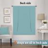 imageHVERSAILTEX Thermal Insulated Blackout Adjustable Tie Up Shade Curtain Window Treatment Rod Pocket 2 Panels 42 inches W x 63 inches L Stone BlueMineral Blue