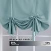 imageHVERSAILTEX Thermal Insulated Blackout Adjustable Tie Up Shade Curtain Window Treatment Rod Pocket 2 Panels 42 inches W x 63 inches L Stone BlueMineral Blue