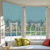 imageHVERSAILTEX Thermal Insulated Blackout Adjustable Tie Up Shade Curtain Window Treatment Rod Pocket 2 Panels 42 inches W x 63 inches L Stone BlueMineral Blue