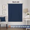 imageHVERSAILTEX Thermal Insulated Blackout Adjustable Tie Up Shade Curtain Window Treatment Rod Pocket 2 Panels 42 inches W x 63 inches L Stone BlueNavy