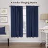 imageHVERSAILTEX Thermal Insulated Blackout Adjustable Tie Up Shade Curtain Window Treatment Rod Pocket 2 Panels 42 inches W x 63 inches L Stone BlueNavy