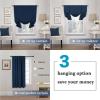 imageHVERSAILTEX Thermal Insulated Blackout Adjustable Tie Up Shade Curtain Window Treatment Rod Pocket 2 Panels 42 inches W x 63 inches L Stone BlueNavy