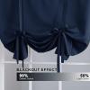 imageHVERSAILTEX Thermal Insulated Blackout Adjustable Tie Up Shade Curtain Window Treatment Rod Pocket 2 Panels 42 inches W x 63 inches L Stone BlueNavy