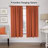imageHVERSAILTEX Thermal Insulated Blackout Adjustable Tie Up Shade Curtain Window Treatment Rod Pocket 2 Panels 42 inches W x 63 inches L Stone BlueOrange
